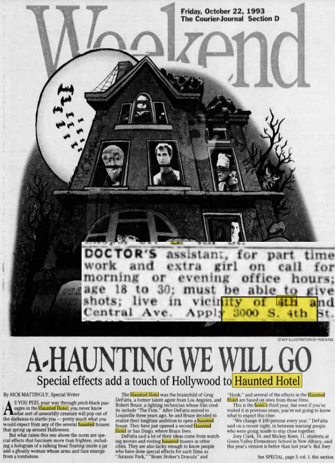 Haunted Hotel 1993 & November 1955 (inset)